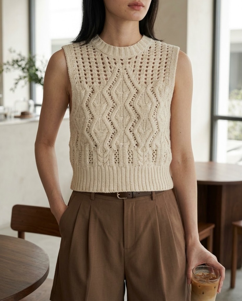 AI Result Knit Vest Detail